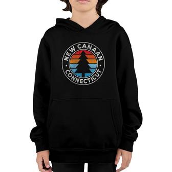 New Canaan Connecticut Ct Vintage Graphic Retro 70S Youth Hoodie | Mazezy