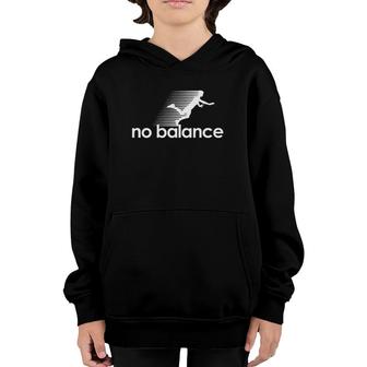 No Balance White Text Youth Hoodie | Mazezy
