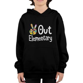 Peace Out Elementary Last Day Of School Elementary Grad Youth Hoodie - Seseable