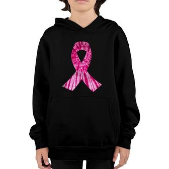 Pink Ribbon Tie Dye Breast Cancer Awareness Women Youth Hoodie | Mazezy