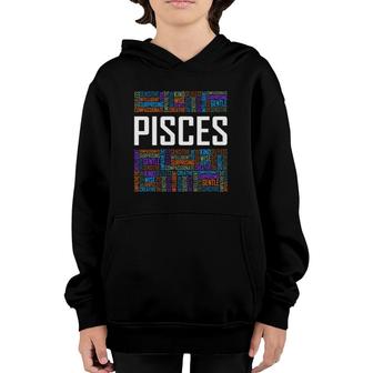 Pisces Zodiac Traits Horoscope Astrology Sign Gift Words Youth Hoodie | Mazezy