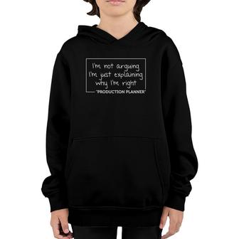 Production Planner Gift Funny Job Title Profession Birthday Youth Hoodie | Mazezy