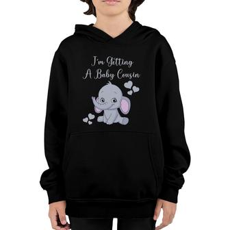 Promoted To Big Cousin Cute Elephant Pregnancy Announcement Youth Hoodie | Mazezy