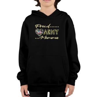 Proud Army Momma - Us Flag Dog Tags Military Mom Family Gift Youth Hoodie - Seseable