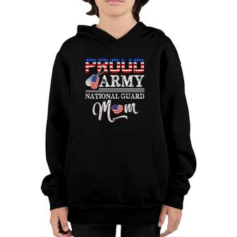 Proud Army National Guard Mom - Us American Flag Pride Gift Youth Hoodie - Seseable