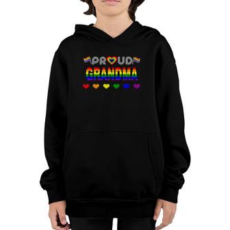 Proud Grandma Rainbow Lgbt Gay Pride Month Lgbt Youth Hoodie - Seseable