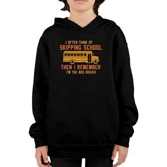 Proud Im The Bus Driver Funny School Bus Driver Youth Hoodie - Seseable