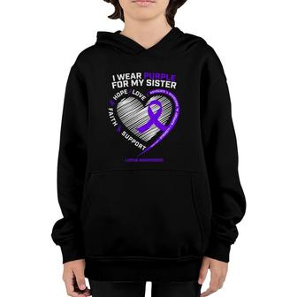 Purple Ribbon Gifts Men Women Warrior Sister Lupus Awareness Youth Hoodie - Seseable