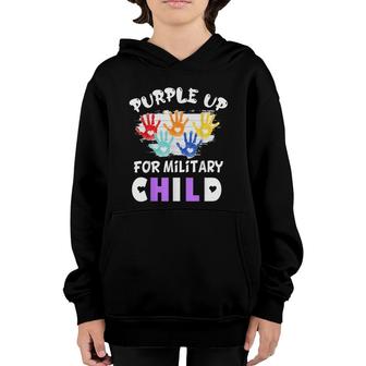 Purple Up For Military Kids Month Of The Military Child Hand Youth Hoodie - Seseable