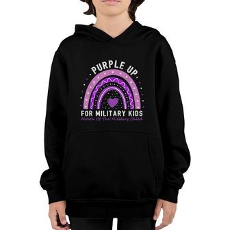 Purple Up Military Kids 2022 Child Month Us Flag Youth Hoodie - Seseable