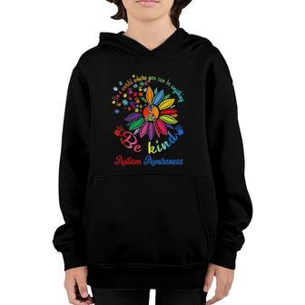 Puzzle Sunflower Be Kind Autism Awareness Mom Support Kids Youth Hoodie