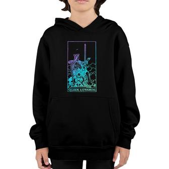 Queen Of Swords Tarot Card Rider Waite Witchy  Youth Hoodie