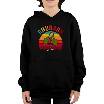 Retro National Strawberry Rhubarb Pie Day Vaporwave Rhubarb Youth Hoodie | Mazezy