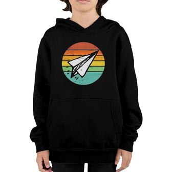 Retro Vintage Paper Airplane Lover Aviation Day Gift Ideas Youth Hoodie | Seseable UK