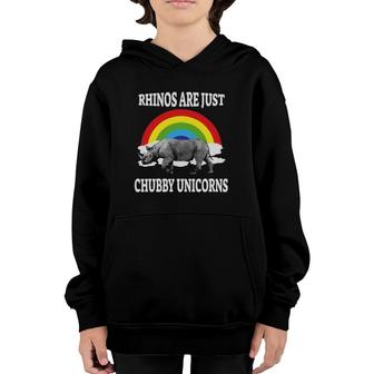 Rhinos Are Just Chubby Unicorns Gifts Youth Hoodie | Mazezy