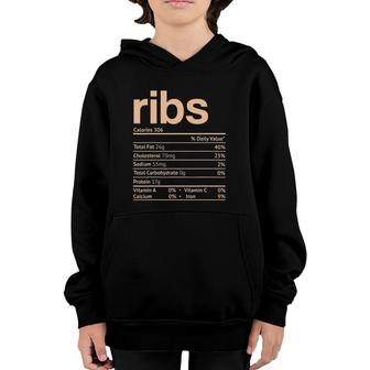 Ribs Nutrition Facts Funny Thanksgiving Christmas Food Youth Hoodie - Seseable