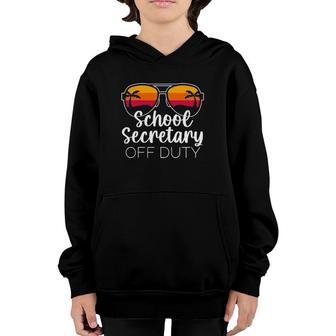 School Secretary Off Duty Sunglasses Beach Sunset Youth Hoodie - Seseable