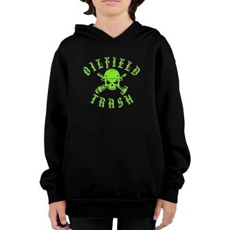 Skull And Hard Hat Oilfield Trash For Oil Industry Youth Hoodie | Mazezy