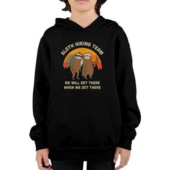 Sloth Hiking Team Funny Vintage Gift Youth Hoodie | Mazezy CA