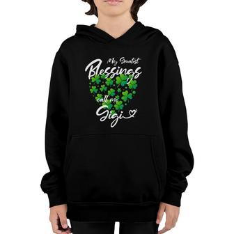 St Patricks Day My Greatest Blessings Call Me Gigi Youth Hoodie - Seseable