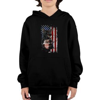 Staffordshire Bull Terrier America Flags Youth Hoodie | Mazezy