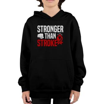 Stronger Than Stroke - Red Awareness Ribbon Youth Hoodie | Mazezy