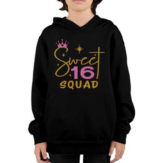 Sweet 16 Squad 16Th Birthday 2006 Crown Youth Hoodie - Seseable