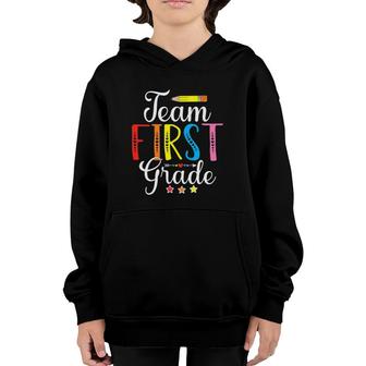 Team 1St Grade Teacher & Student First Grade Back To School Youth Hoodie - Seseable