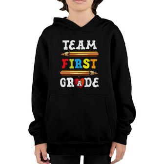Team First Grade Back To School 1St Grade Teacher Youth Hoodie - Seseable