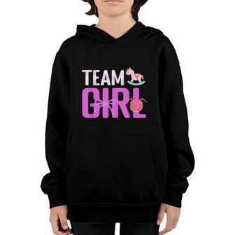 Team Girl Baby Announcement Future Parents Gender Reveal Youth Hoodie - Seseable