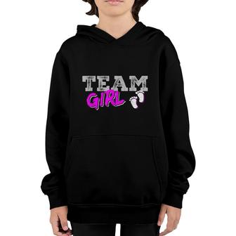 Team Girl Gender Reveal Pregnancy Announcement Baby Shower Youth Hoodie - Seseable
