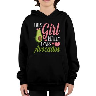 This Girl Really Loves Avocados Funny Avocado Youth Hoodie - Seseable