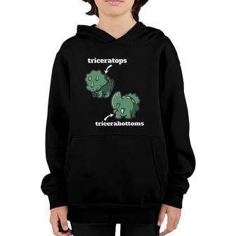 Triceratops Tricerabottoms Funny Dinosaur Gift Youth Hoodie | Mazezy AU
