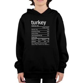 Turkey Nutrition Facts Thanksgiving Christmas Food Youth Hoodie - Seseable