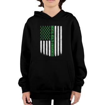 Us Flag Green Ribbon Mental Health Awareness Youth Hoodie | Mazezy