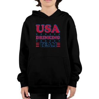 Usa Drinking Team 4Th Of July Independence Day Drunk Funny Youth Hoodie - Seseable