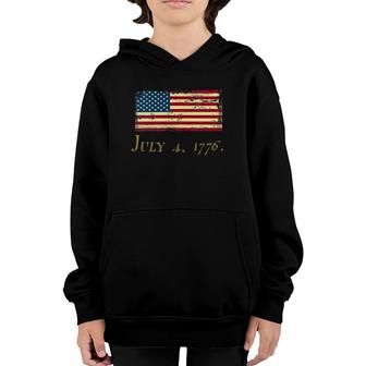 Usa Flag Patriotic With Bill Of Rights 4Th Of July Youth Hoodie - Seseable