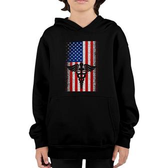 Usa Independence Day July 4Th American Flag Nurse Er Gift Youth Hoodie - Seseable