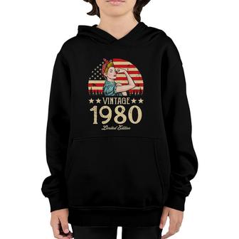Vintage 1980 Limited Edition 1980 42Nd Birthday 42 Years Old Youth Hoodie | Mazezy