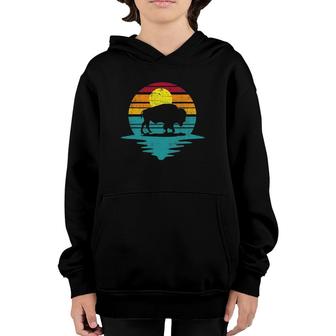 Vintage American Bison Buffalo Lover Wildlife Outdoor Sunset Youth Hoodie | Mazezy UK