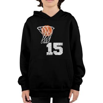 Vintage Basketball Jersey Number 15 Player Number Youth Hoodie | Mazezy