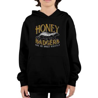 Vintage Spirit Animal Gifts Honey Badger Youth Hoodie | Mazezy