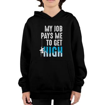 Window Washer Cleaner - My Job Pays Me To Get High Youth Hoodie - Seseable