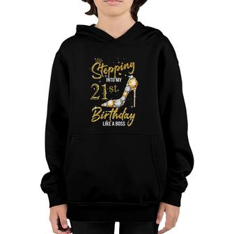 Womens 21St Birthday 21 Years Old Stepping Into My 21 Birthday Youth Hoodie - Seseable