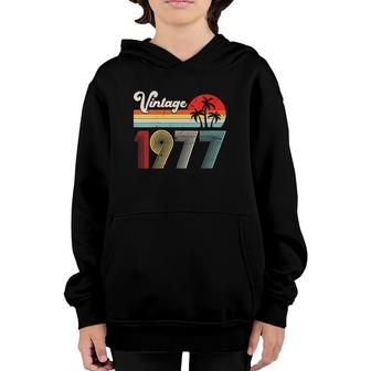 Womens 45 Years Old Vintage 1977 45Th Birthday Party Men Women V-Neck Youth Hoodie - Seseable