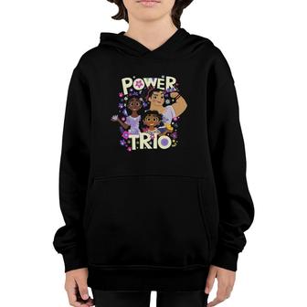 Womens Encanto Group Shot Power Trio Poster Youth Hoodie | Mazezy