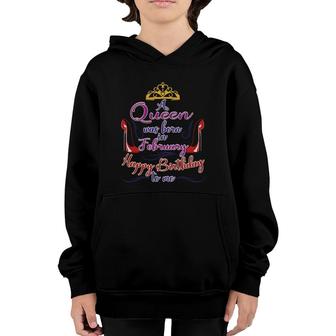 Womens February Birthday For Women A Queen Was Born In February Youth Hoodie - Seseable