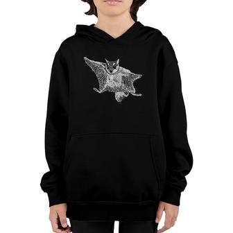 Womens Flying Squirrel Art Graphic Youth Hoodie | Mazezy