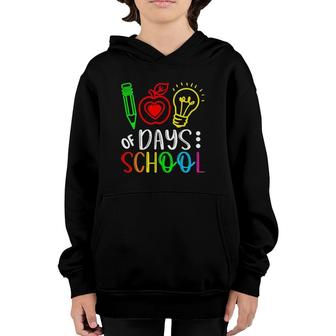 Womens Happy 100Th Day Of School Teacher Student 100 Days Smarter V-Neck Youth Hoodie - Seseable