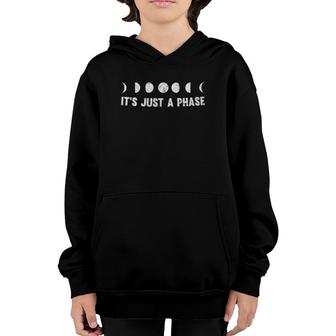 Womens Its Just A Phase Moon Phases V-Neck Youth Hoodie